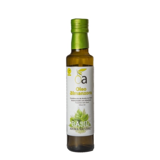 Basiiliku aroomiga väärisoliiviõli (250 ml) ACEITE DE OLIVA VIRGEN EXTRA AROMATIZADO CON ALBAHACA, OLMEO ALMANZORA