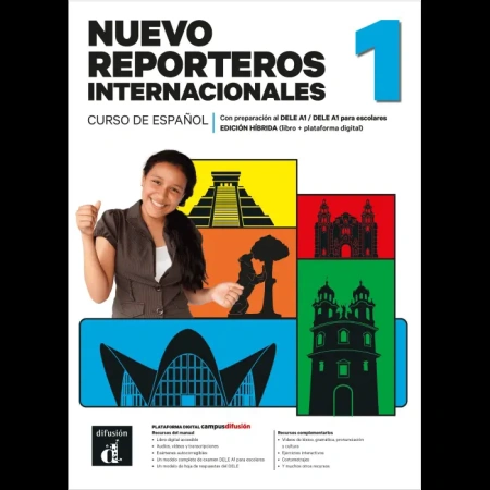 Nuevo Reporteros Internacionales 1. Edición híbrida para estudiantes | Hispaania keele õpik A1 tasemele