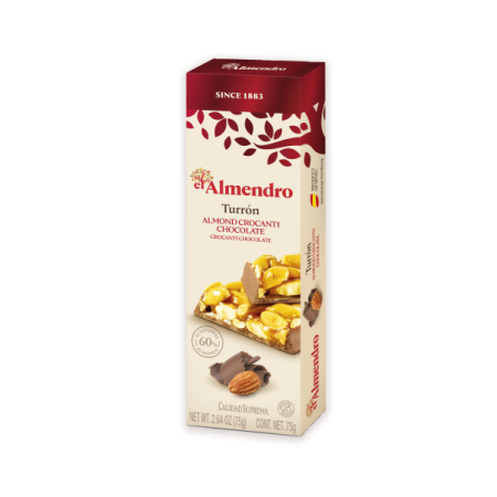 Krõmpsuv mandli turron šokolaadiga (75 g) EL ALMENDRO