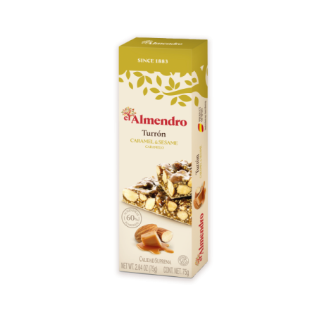 Krõmpsuv karamelli turron seesamiseemnetega (75 g) EL ALMENDRO